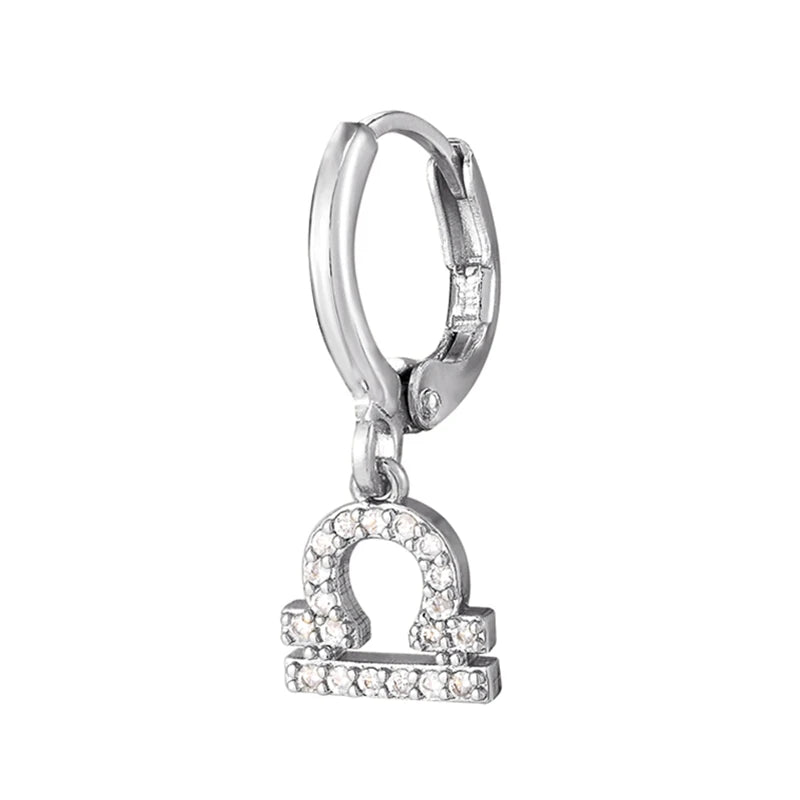 011 - Zodiac Studded 1pc Drop Fashion Earring