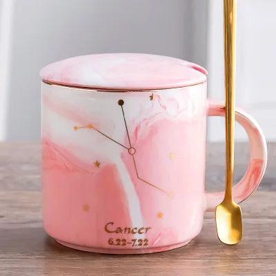 014 - Constellation Marble Cup w/ Lid and Spoon