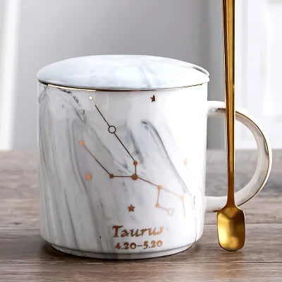 014 - Constellation Marble Cup w/ Lid and Spoon