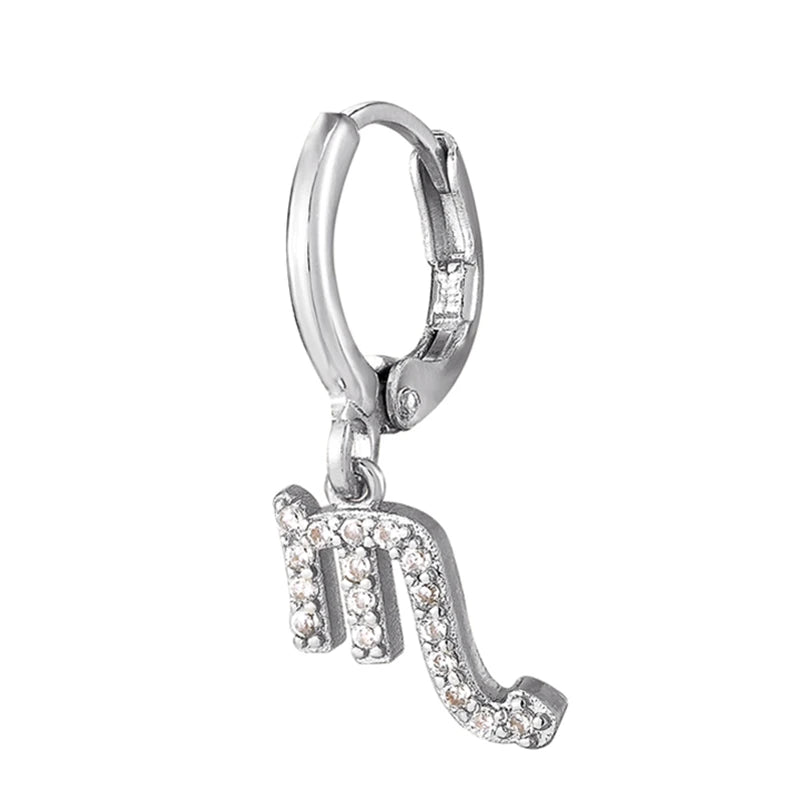 011 - Zodiac Studded 1pc Drop Fashion Earring
