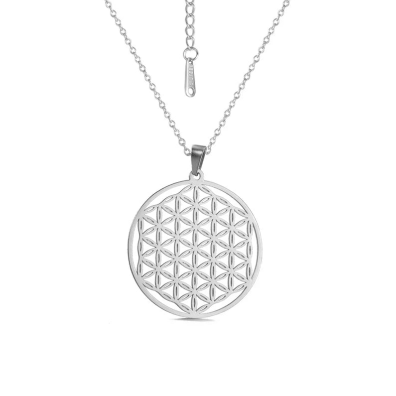 011 - Flower of Life Sacred Geometry Stainless Steel Pendant Necklace
