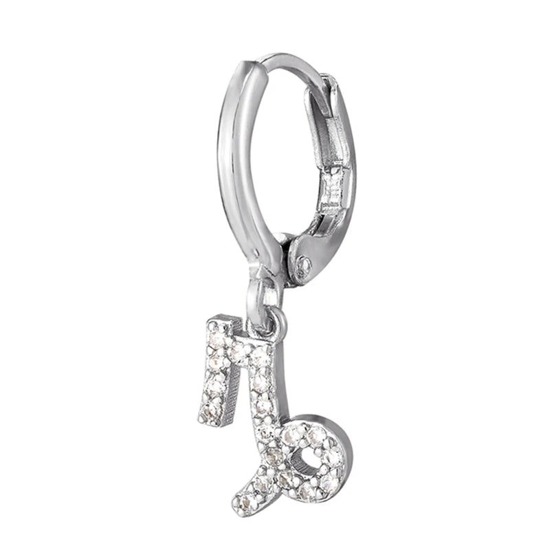 011 - Zodiac Studded 1pc Drop Fashion Earring