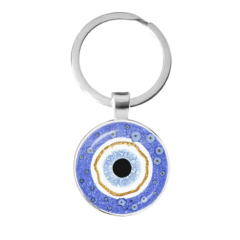 014 - Glass Turkish Evil Eye Keychain