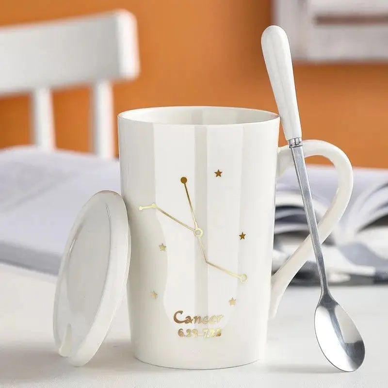 014 - Sleek Constellation Mug w/ Spoon and Lid Gift Set
