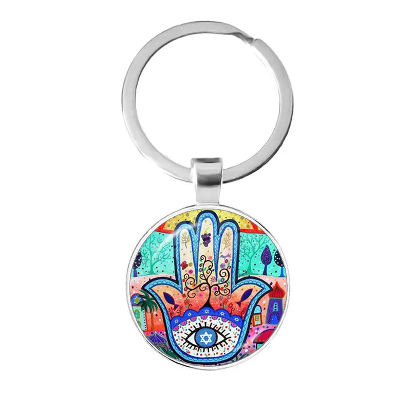 014 - Glass Turkish Evil Eye Keychain