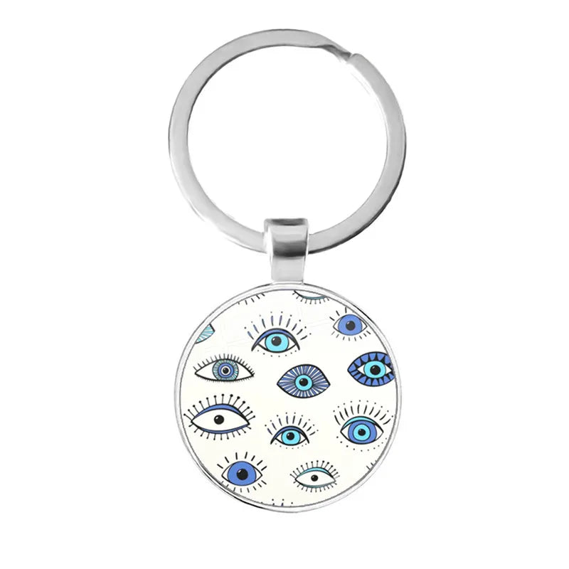 014 - Glass Turkish Evil Eye Keychain