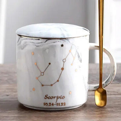 014 - Constellation Marble Cup w/ Lid and Spoon