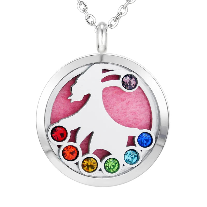 012 - Chakra Aromatherapy Pendant Necklace for Essential Oils