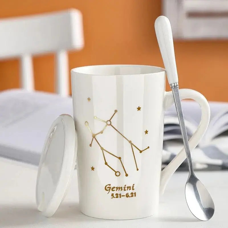 014 - Sleek Constellation Mug w/ Spoon and Lid Gift Set