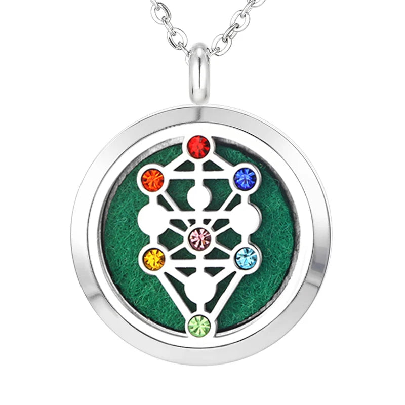 012 - Chakra Aromatherapy Pendant Necklace for Essential Oils