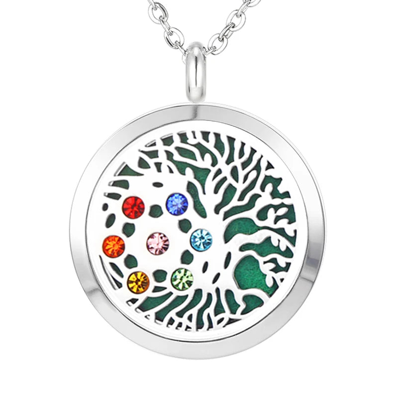 012 - Chakra Aromatherapy Pendant Necklace for Essential Oils