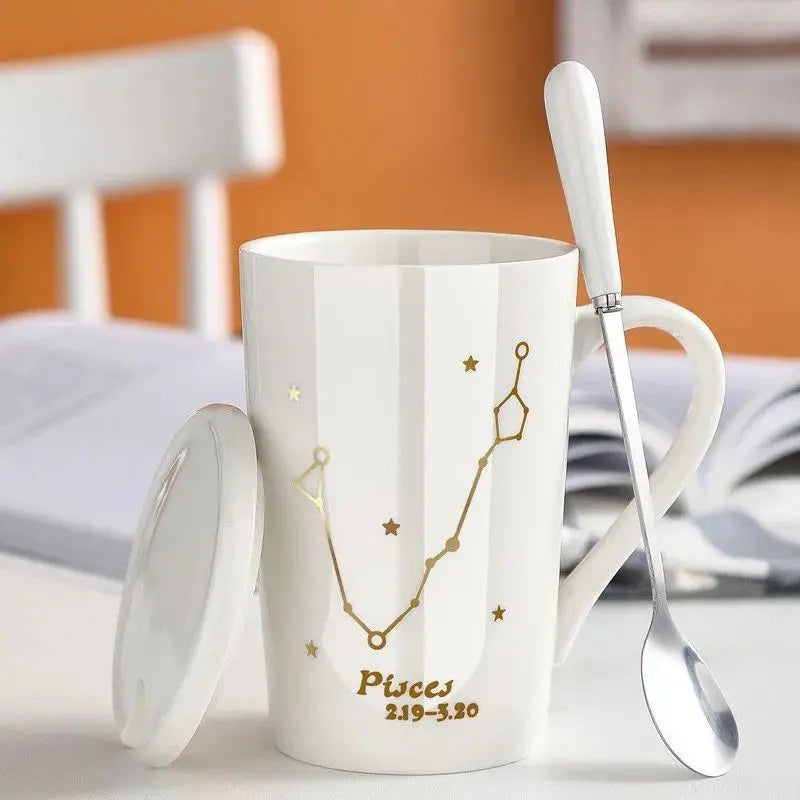 014 - Sleek Constellation Mug w/ Spoon and Lid Gift Set