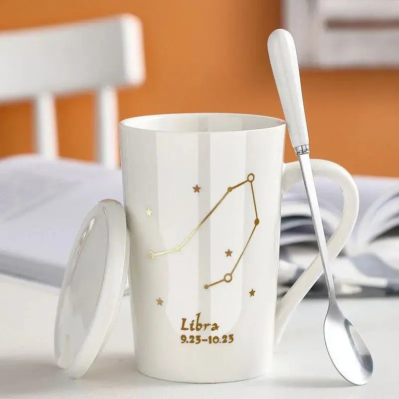 014 - Sleek Constellation Mug w/ Spoon and Lid Gift Set
