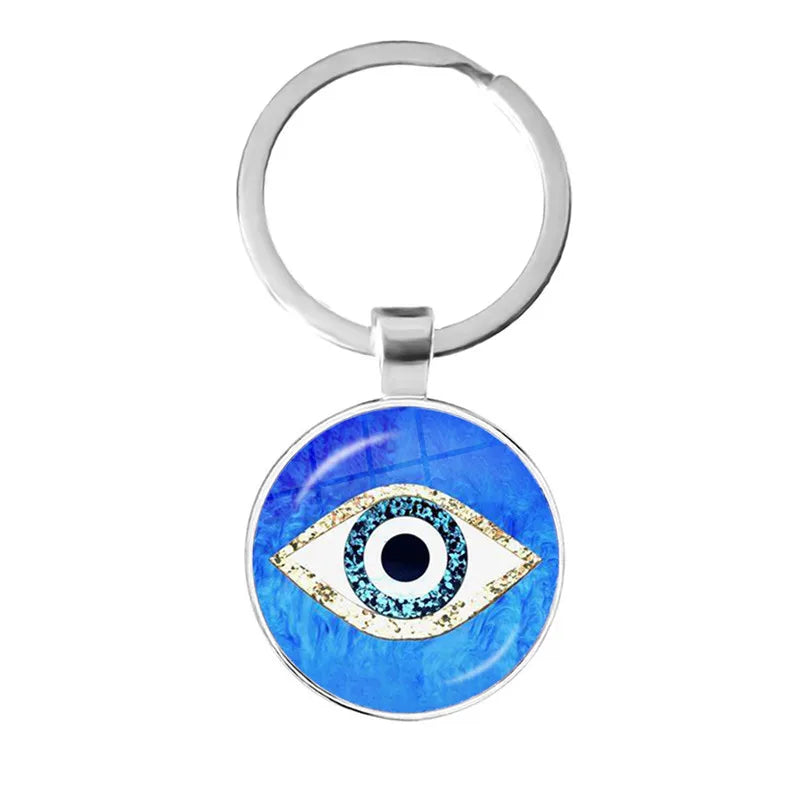 014 - Glass Turkish Evil Eye Keychain