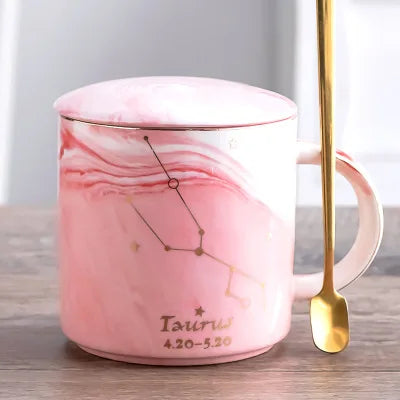 014 - Constellation Marble Cup w/ Lid and Spoon