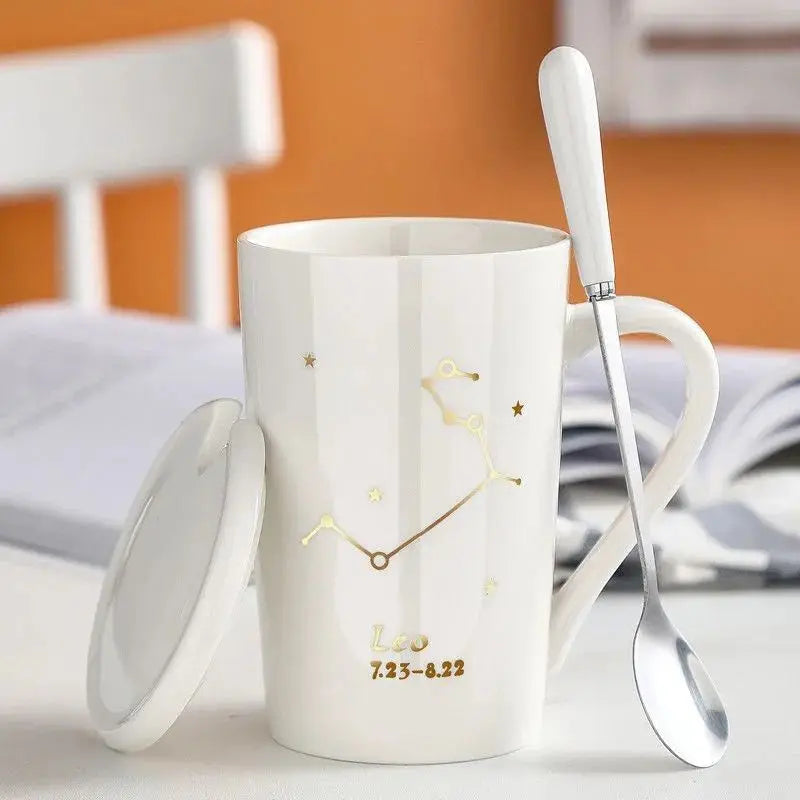 014 - Sleek Constellation Mug w/ Spoon and Lid Gift Set