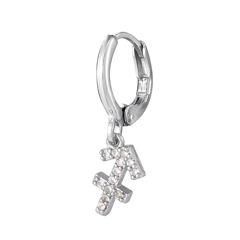 011 - Zodiac Studded 1pc Drop Fashion Earring