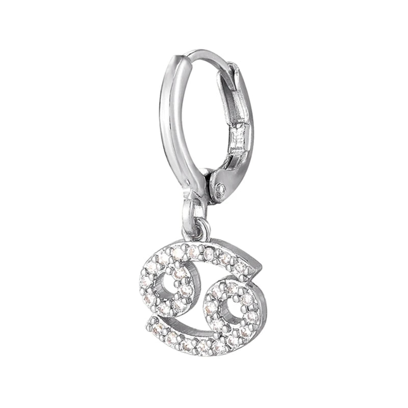 011 - Zodiac Studded 1pc Drop Fashion Earring