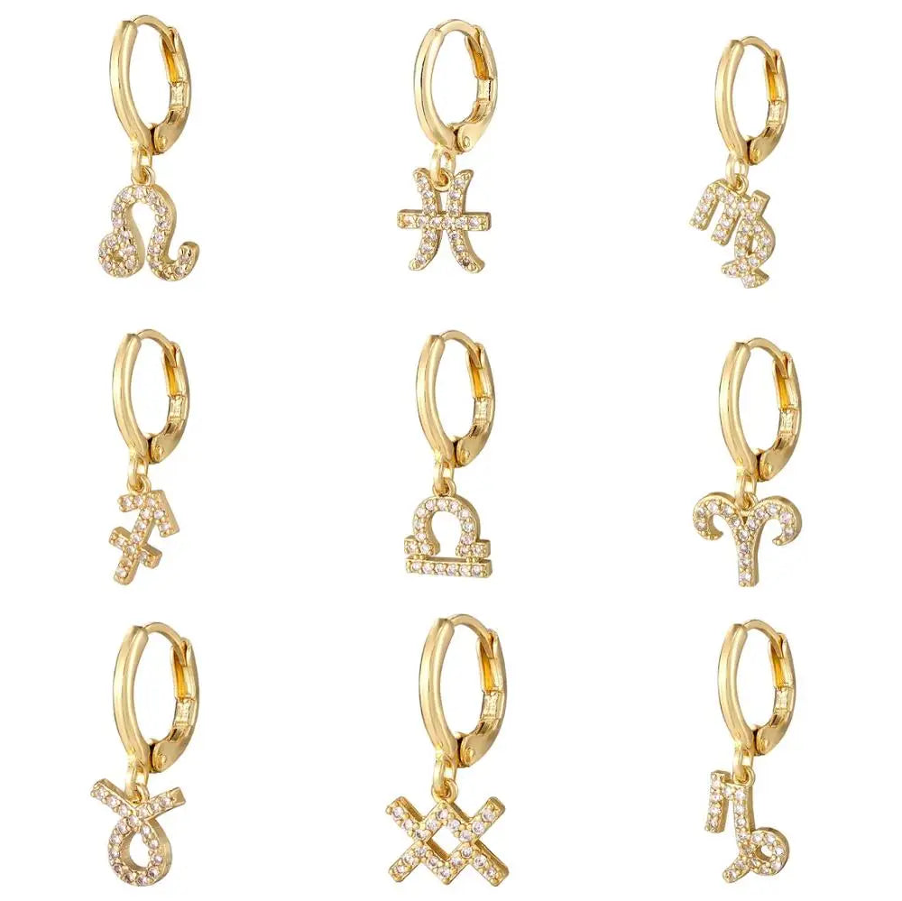 Zodiac Studded 1pc Drop Fashion Earring