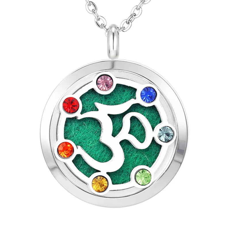 012 - Chakra Aromatherapy Pendant Necklace for Essential Oils