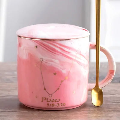 014 - Constellation Marble Cup w/ Lid and Spoon