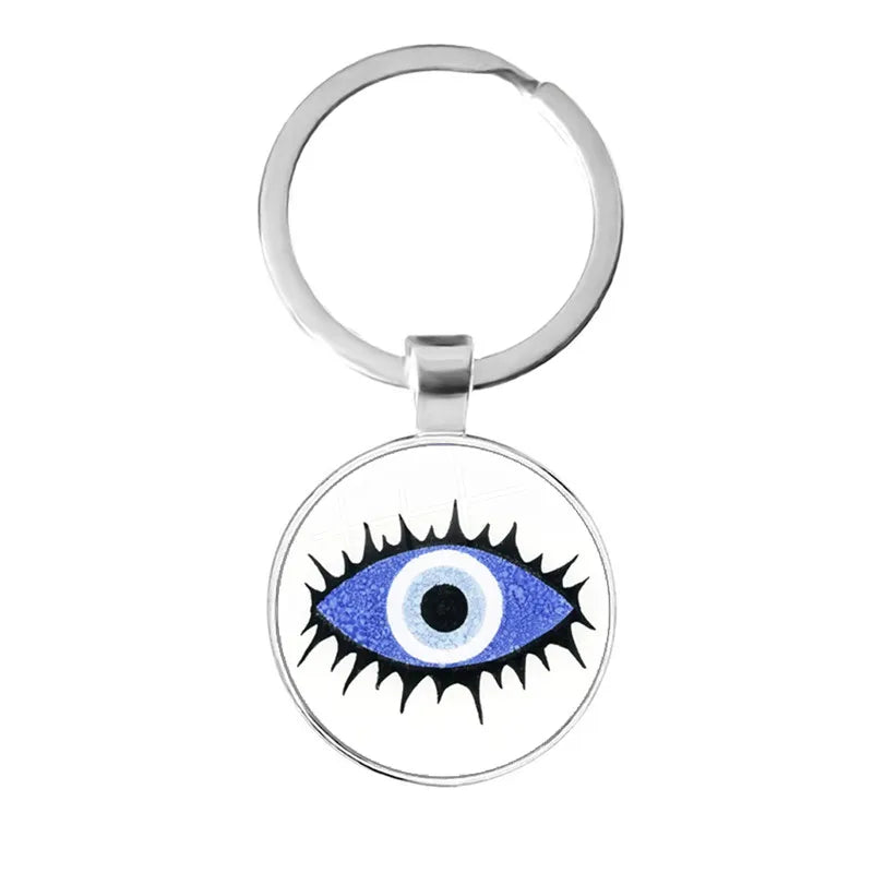 014 - Glass Turkish Evil Eye Keychain