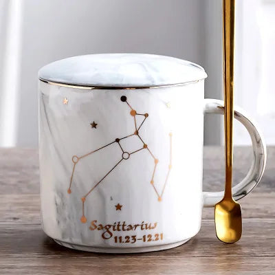 014 - Constellation Marble Cup w/ Lid and Spoon