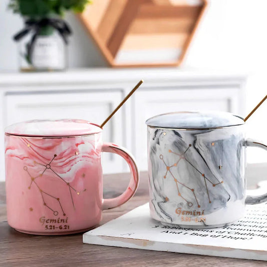 014 - Constellation Marble Cup w/ Lid and Spoon