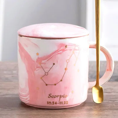 014 - Constellation Marble Cup w/ Lid and Spoon