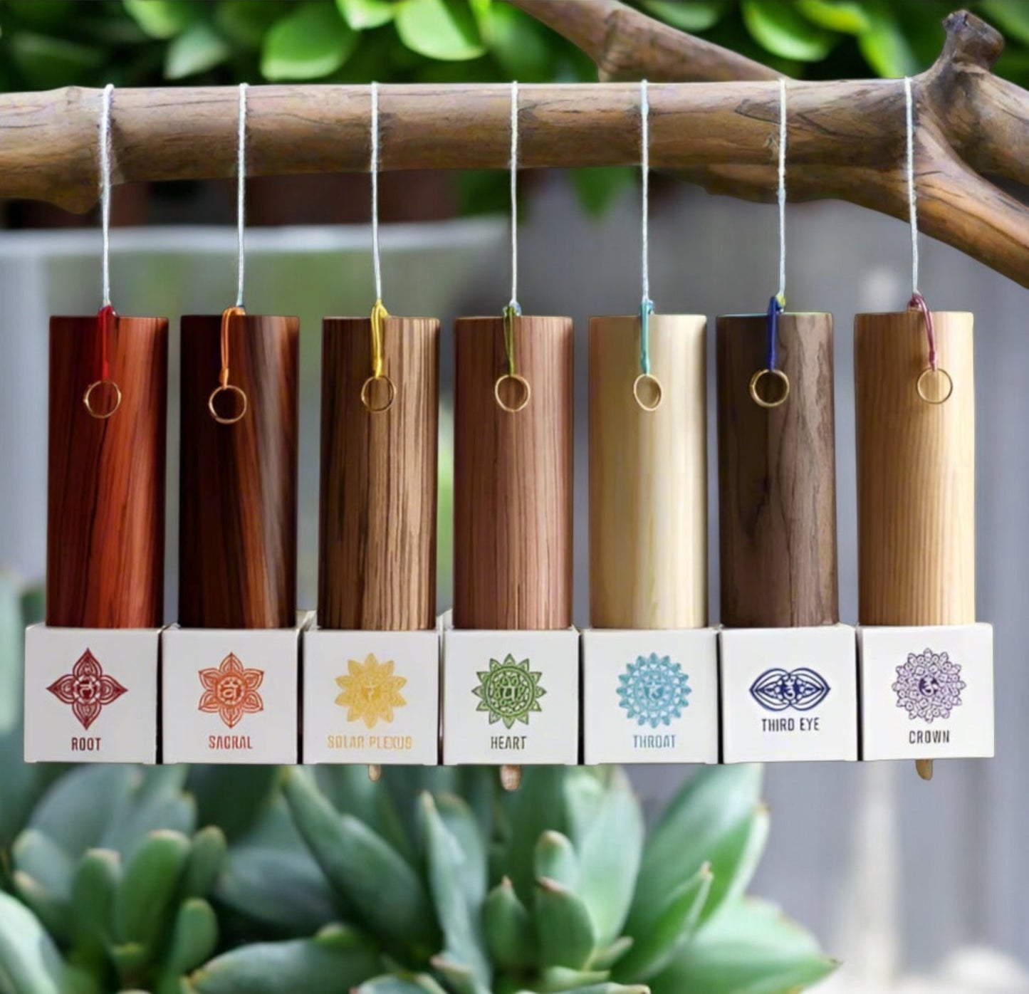 012 - 7 Chakras Bamboo Wind Chimes for Relaxation