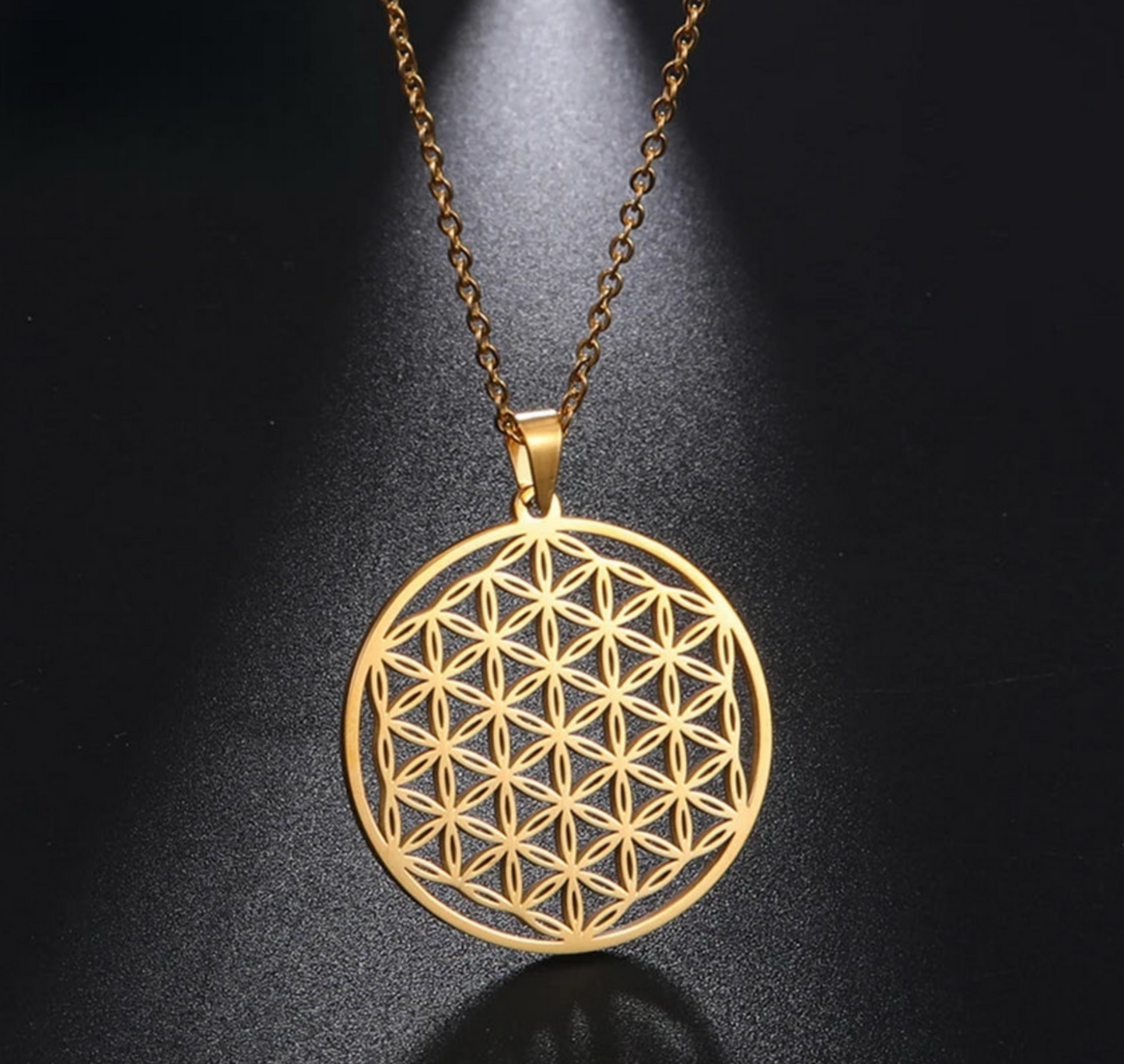 011 - Flower of Life Sacred Geometry Stainless Steel Pendant Necklace