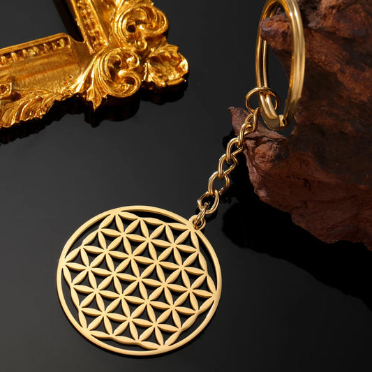014 - Vintage Flower of Life Keychain