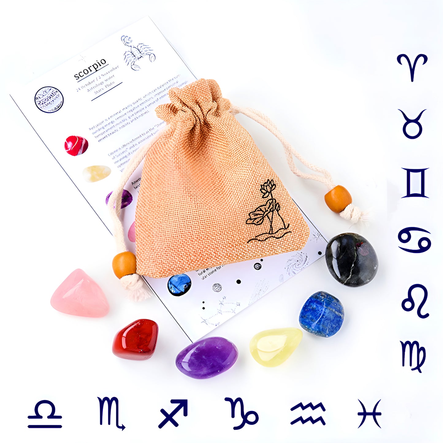 014 - Zodiac Polished Natural Crystals for Luck & Meditation
