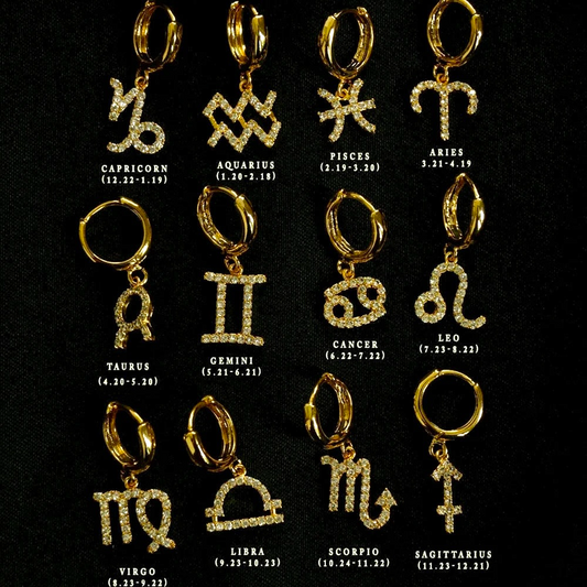 011 - Exquisite Zodiac Sign Drop Earrings