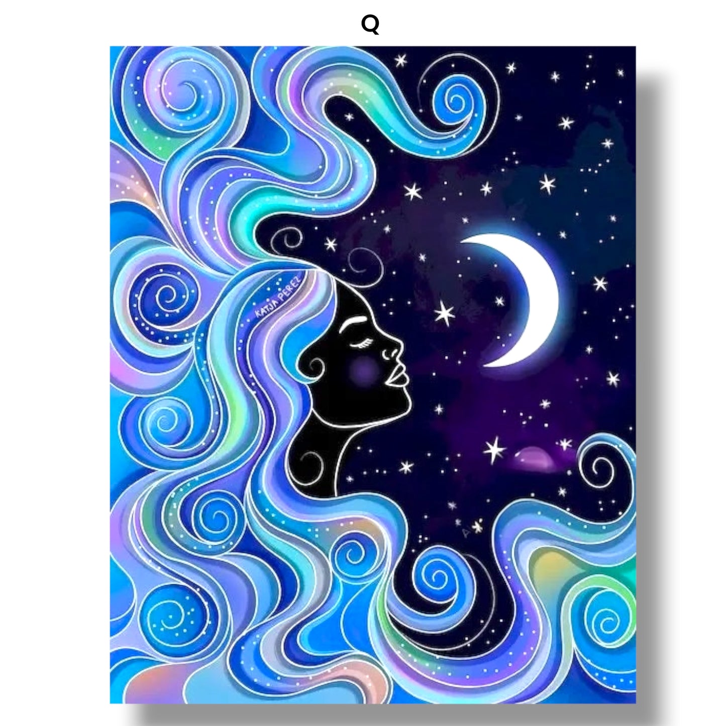 009 - Boho Moon Goddess Canvas Print Wall Art