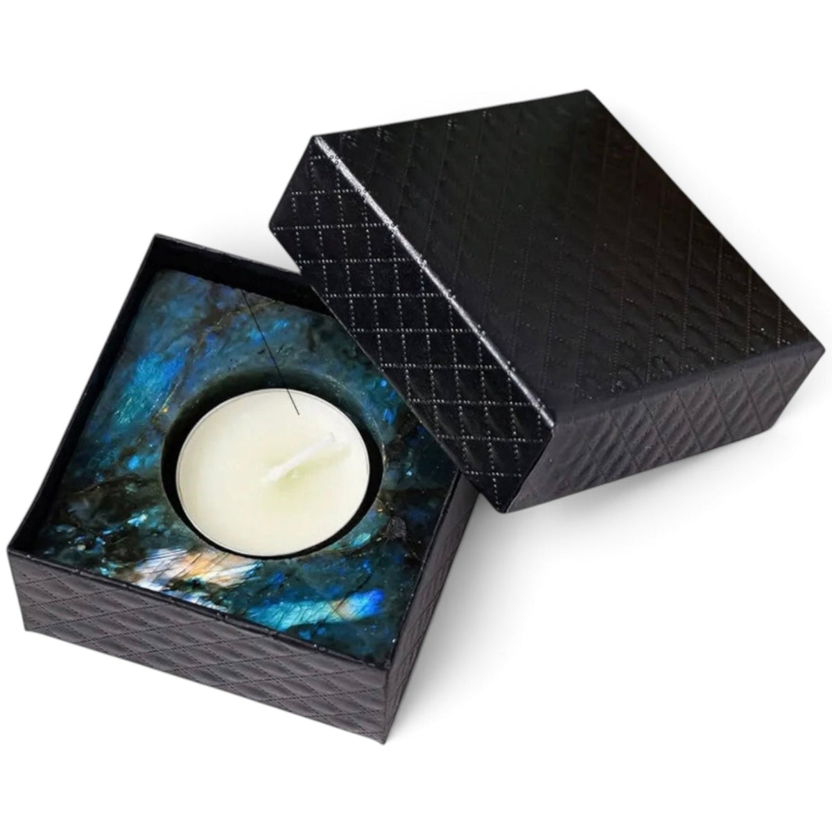 004 - Natural Crystal Stone Tea Light Candle Holder