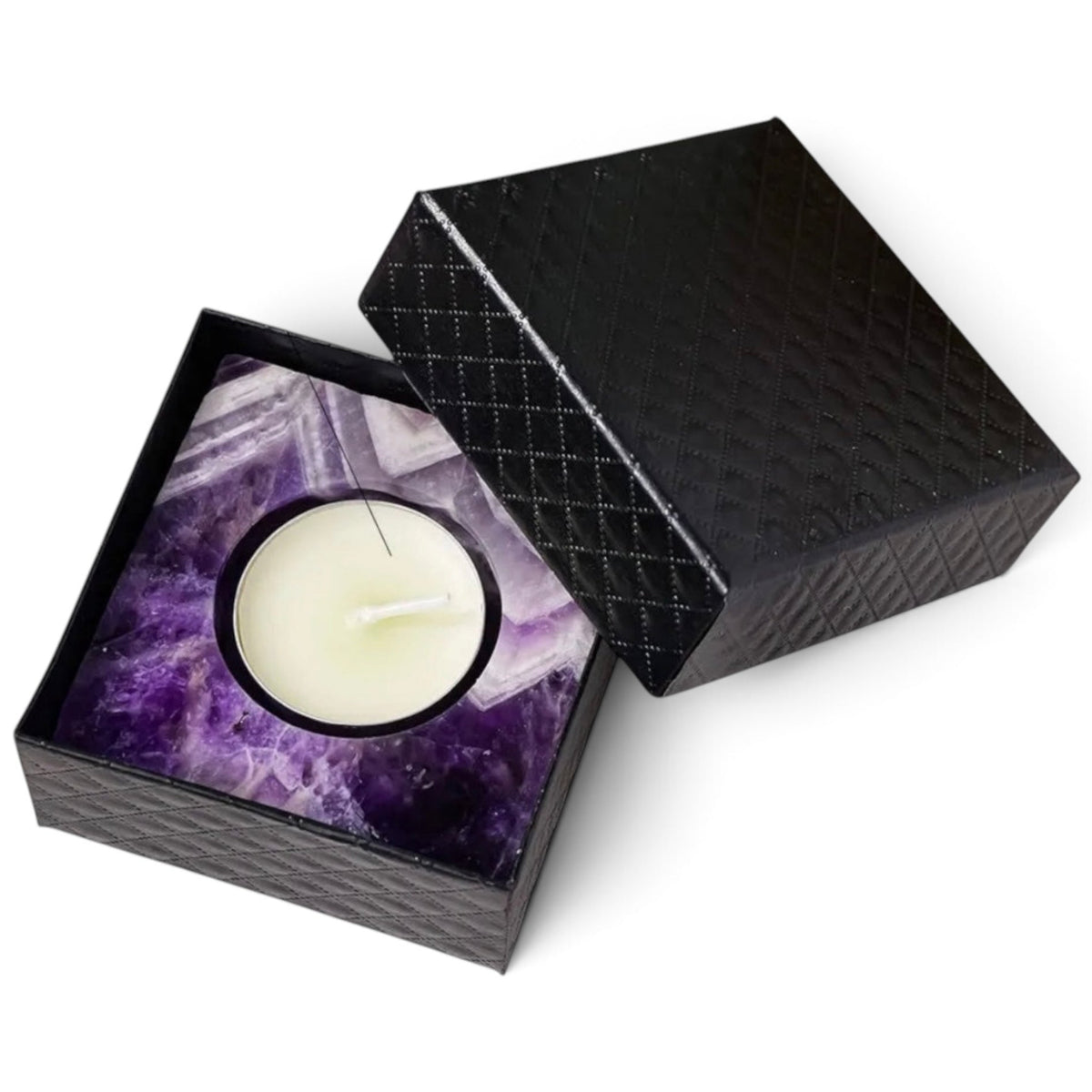 004 - Natural Crystal Stone Tea Light Candle Holder