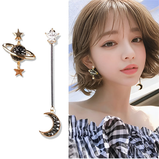 011 - Celestial Star and Moon Drop Earrings