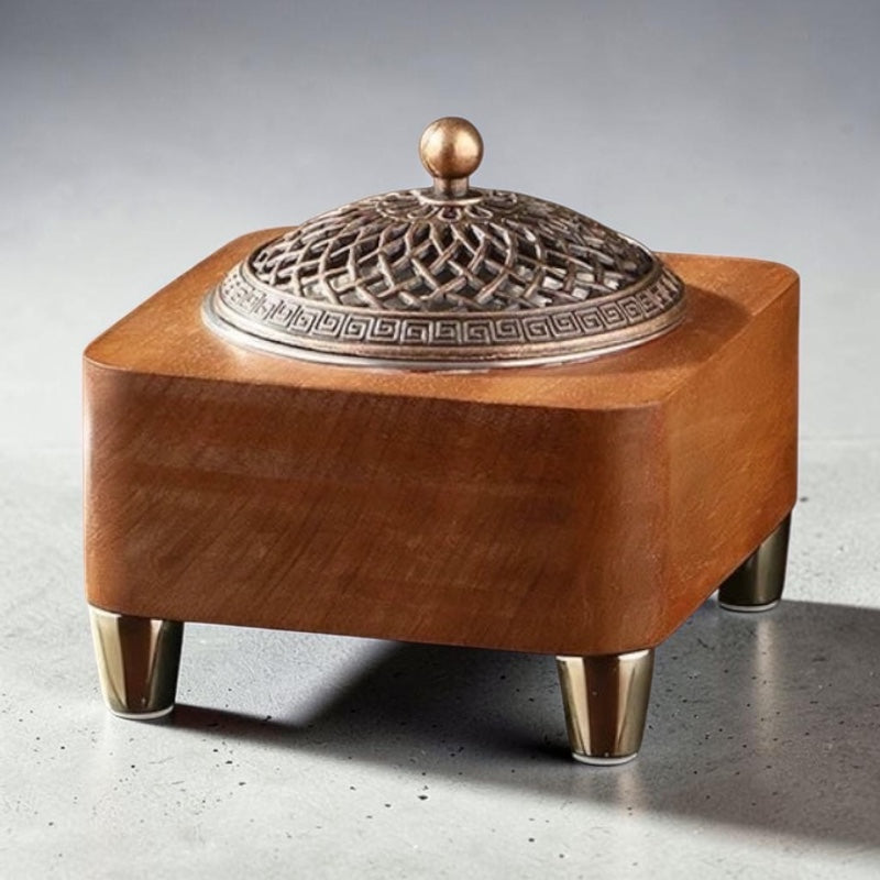 004 - Ebony Wood Electronic Oil, Herb, & Powder Incense Burner