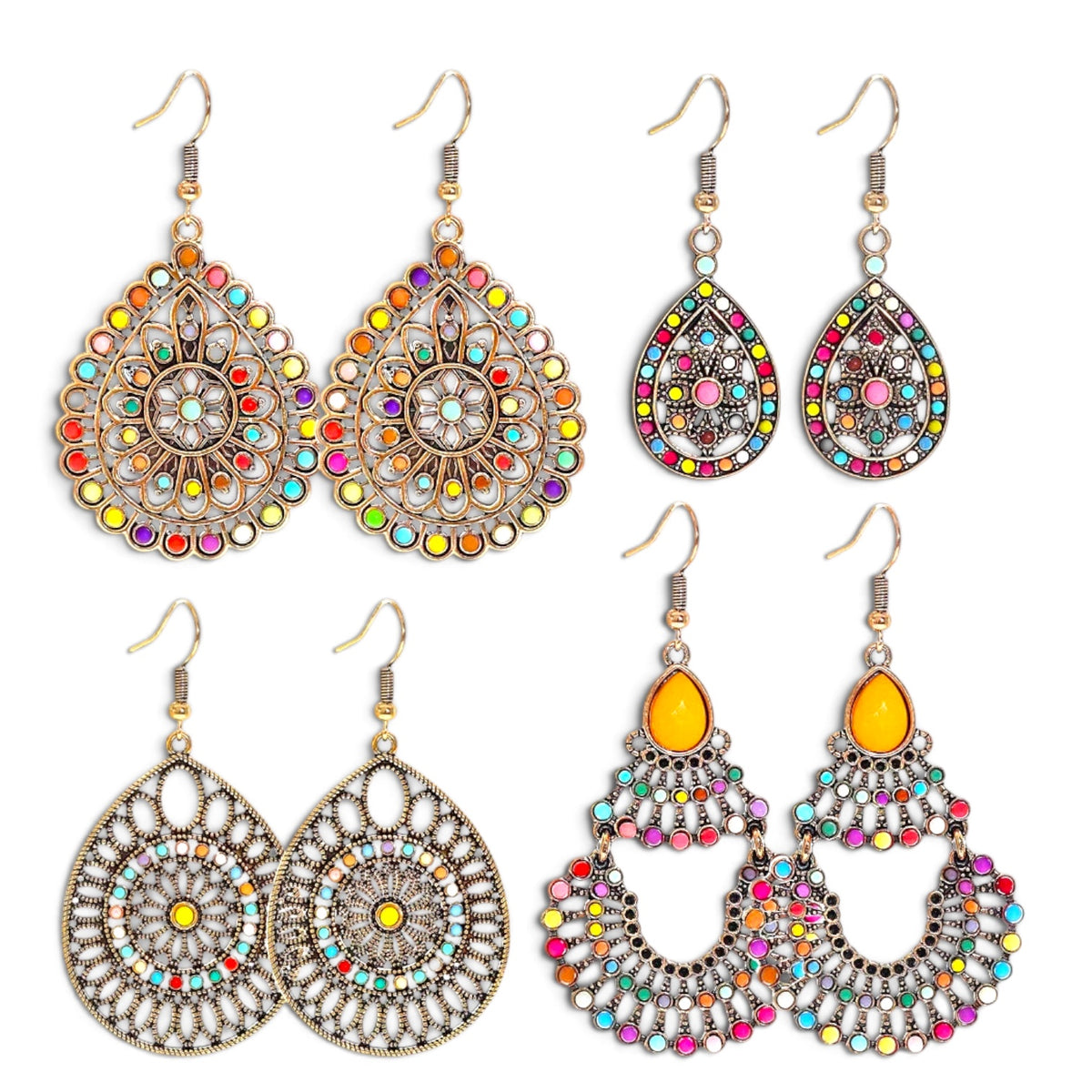 011 - Boho Vintage Water Drop Earrings Bundle