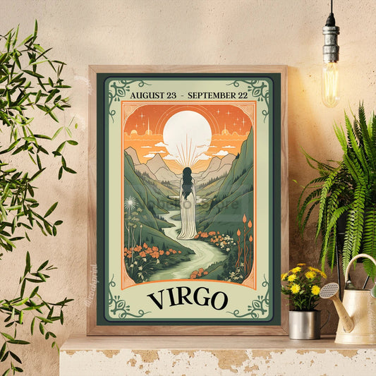 009 - Signs Of The Zodiac Tarot Canvas Wall Art
