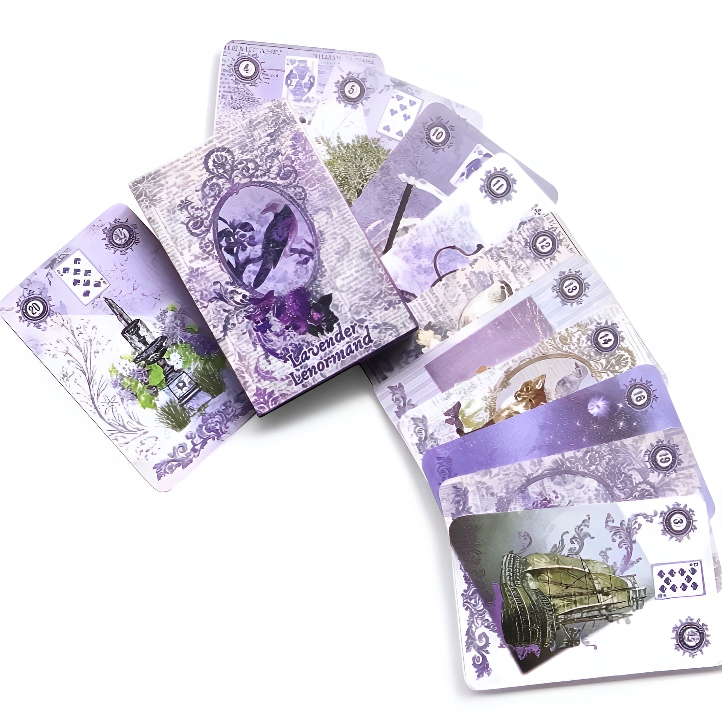 005 - Baraja Lavanda Lenormand Oráculo 42 Cartas