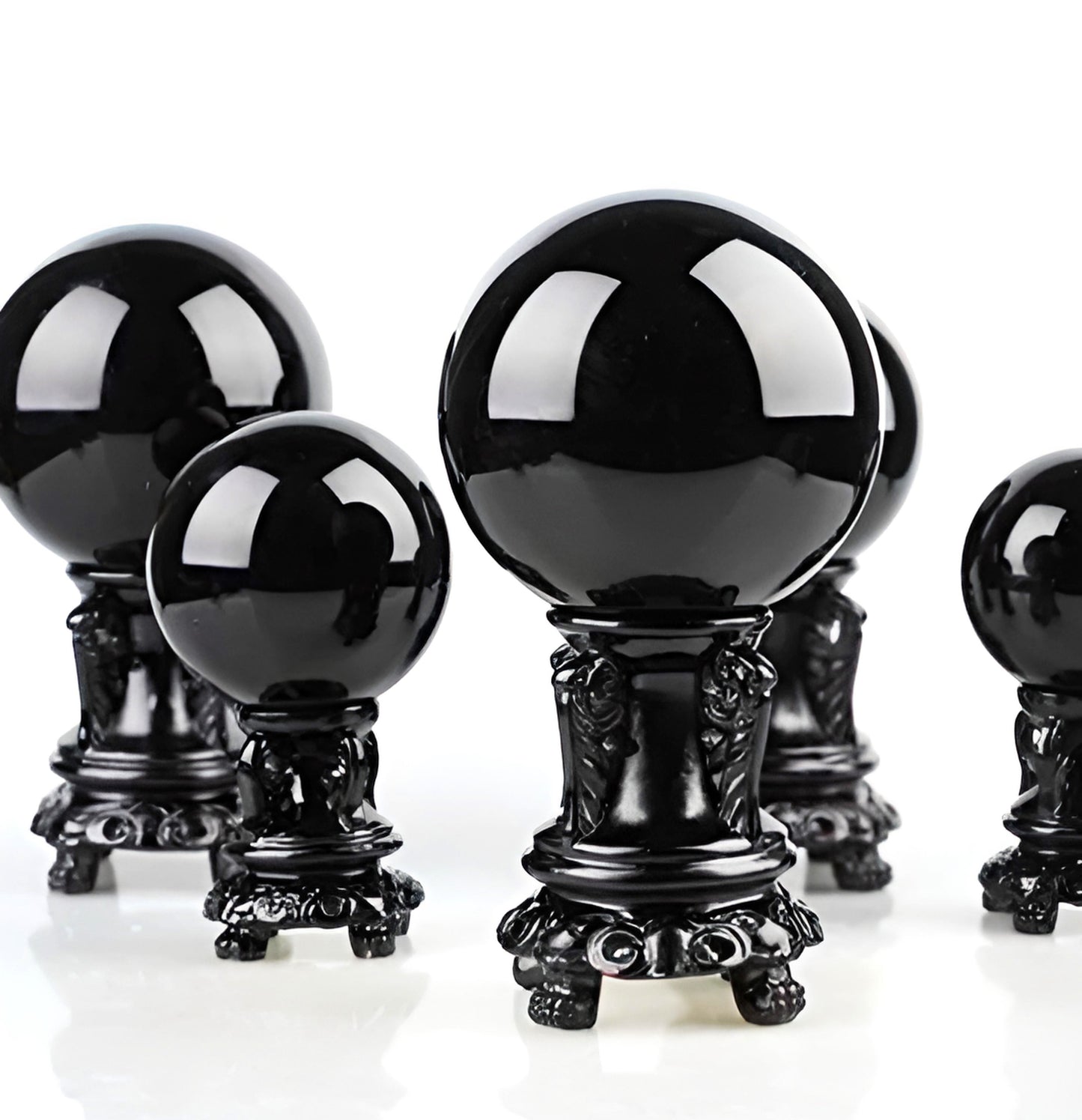 002 - Natural Black Obsidian Scrying Crystal Ball