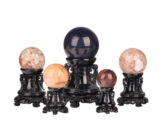 002 - Crystal Sphere Black Resin Base