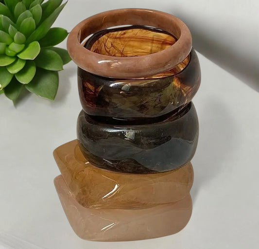 011 - Coffee & Cream Stackable Bangle Bracelet