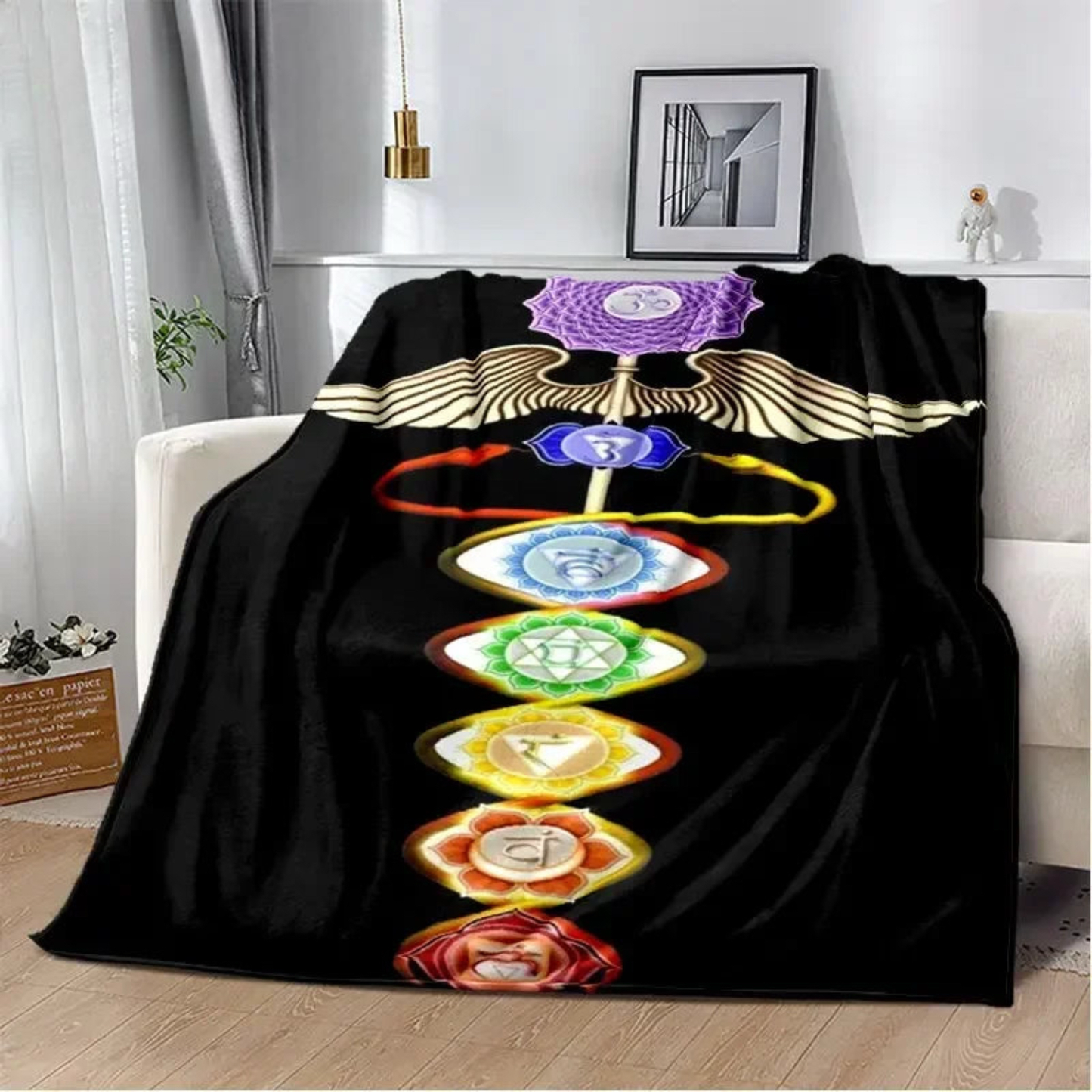 012 - 7 Chakras Soft Plush Throw Blanket