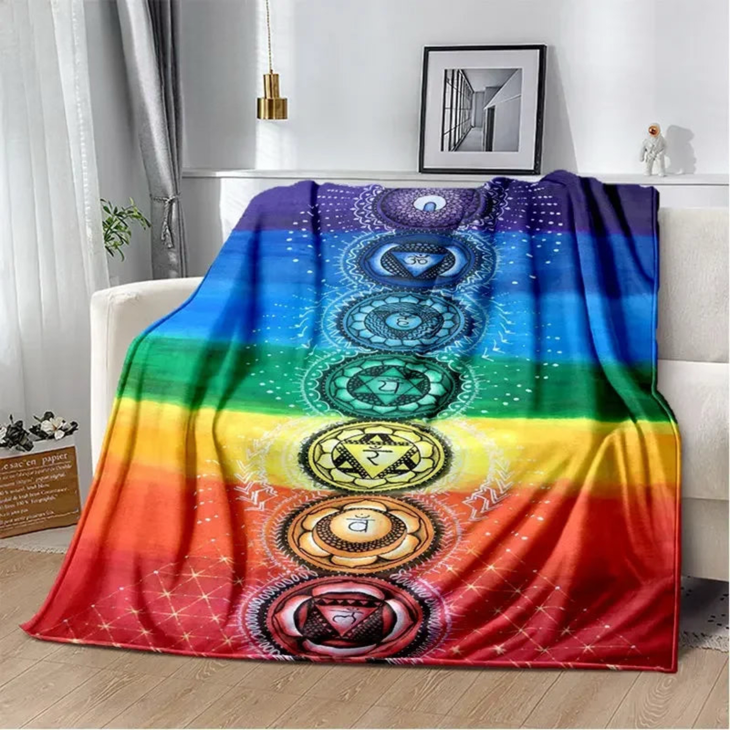 012 - 7 Chakras Soft Plush Throw Blanket