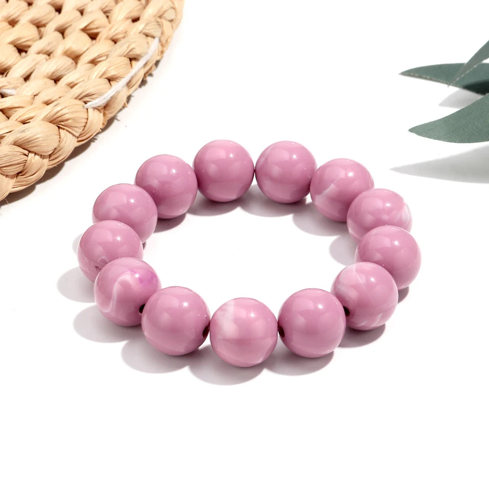 011 - Marbled Acrylic Beaded Strand Bracelet
