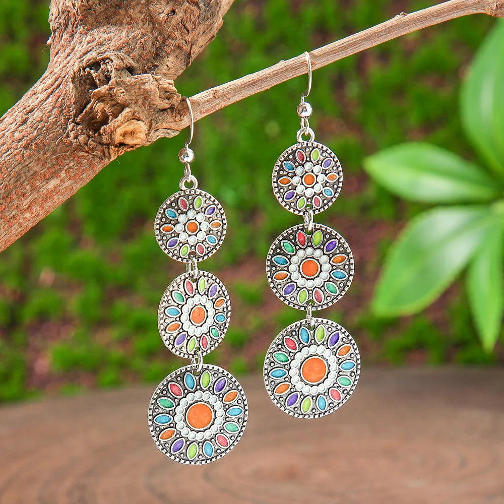 011 - Bohemian Water & Oil Drop Dangle Earrings