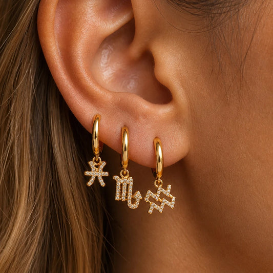 011 - Elegant Zodiac Drop Earrings